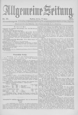 Allgemeine Zeitung Freitag 30. Januar 1874