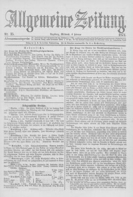 Allgemeine Zeitung Mittwoch 4. Februar 1874