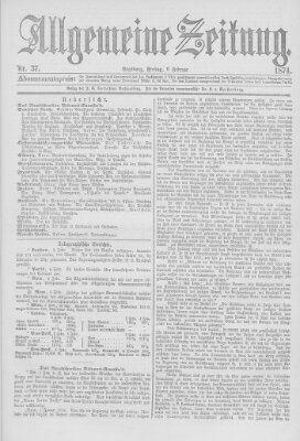 Allgemeine Zeitung Freitag 6. Februar 1874