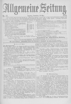 Allgemeine Zeitung Samstag 28. März 1874