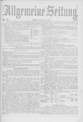 Allgemeine Zeitung Dienstag 31. März 1874