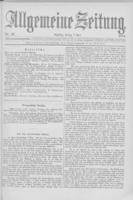 Allgemeine Zeitung Freitag 3. April 1874