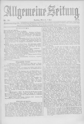 Allgemeine Zeitung Mittwoch 8. April 1874