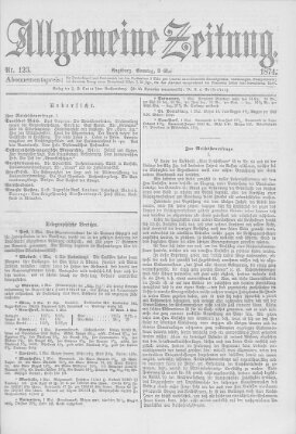 Allgemeine Zeitung Sonntag 3. Mai 1874