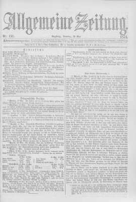 Allgemeine Zeitung Sonntag 31. Mai 1874