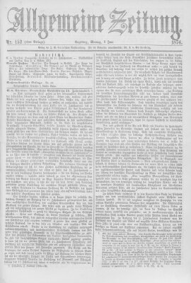 Allgemeine Zeitung Montag 1. Juni 1874