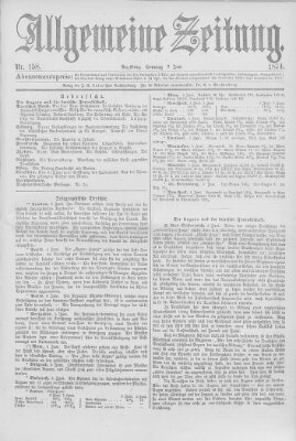 Allgemeine Zeitung Sonntag 7. Juni 1874