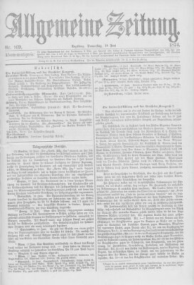 Allgemeine Zeitung Donnerstag 18. Juni 1874