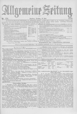 Allgemeine Zeitung Dienstag 23. Juni 1874
