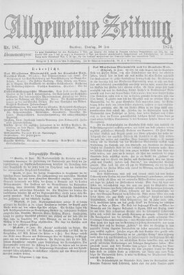 Allgemeine Zeitung Dienstag 30. Juni 1874