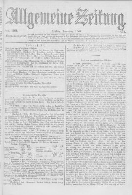 Allgemeine Zeitung Donnerstag 9. Juli 1874