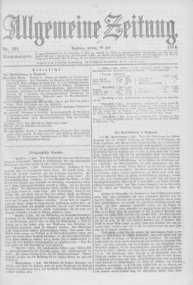 Allgemeine Zeitung Freitag 10. Juli 1874