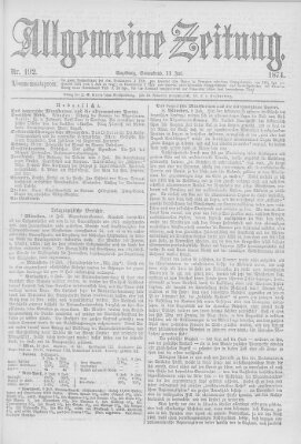 Allgemeine Zeitung Samstag 11. Juli 1874