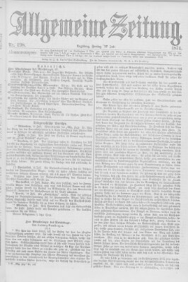 Allgemeine Zeitung Freitag 17. Juli 1874