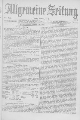 Allgemeine Zeitung Mittwoch 22. Juli 1874