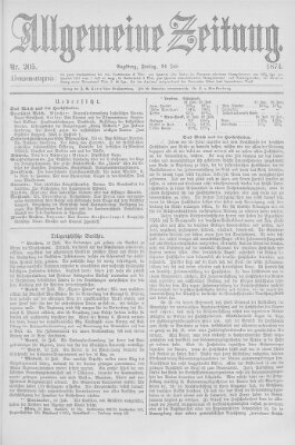 Allgemeine Zeitung Freitag 24. Juli 1874