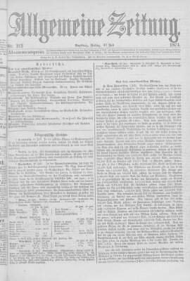 Allgemeine Zeitung Freitag 31. Juli 1874