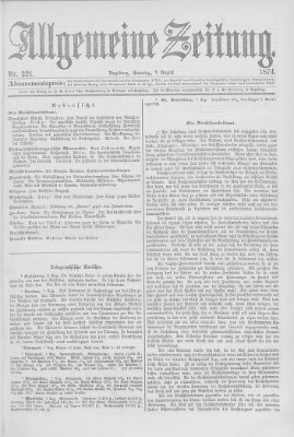 Allgemeine Zeitung Sonntag 9. August 1874