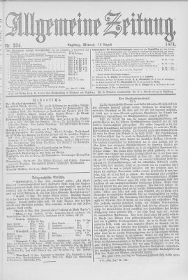 Allgemeine Zeitung Mittwoch 12. August 1874