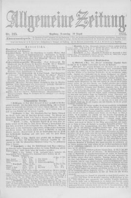 Allgemeine Zeitung Donnerstag 13. August 1874