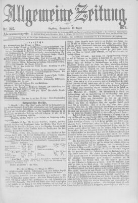 Allgemeine Zeitung Samstag 15. August 1874