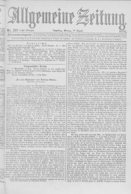 Allgemeine Zeitung Montag 17. August 1874