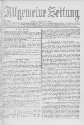 Allgemeine Zeitung Samstag 22. August 1874