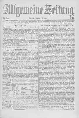 Allgemeine Zeitung Sonntag 23. August 1874