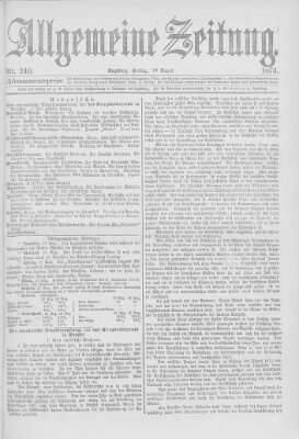 Allgemeine Zeitung Freitag 28. August 1874