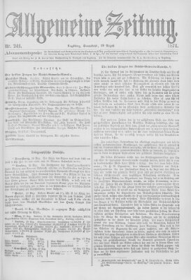 Allgemeine Zeitung Samstag 29. August 1874