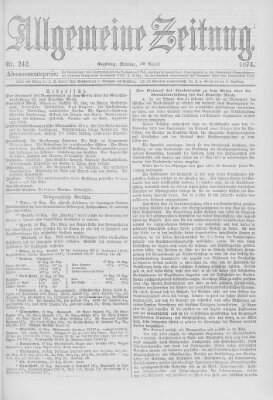 Allgemeine Zeitung Sonntag 30. August 1874