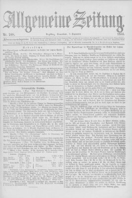 Allgemeine Zeitung Samstag 5. September 1874