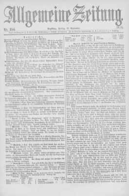 Allgemeine Zeitung Freitag 11. September 1874