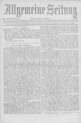 Allgemeine Zeitung Montag 14. September 1874