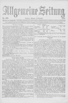 Allgemeine Zeitung Mittwoch 16. September 1874