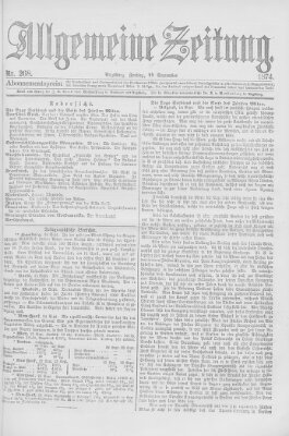 Allgemeine Zeitung Freitag 25. September 1874