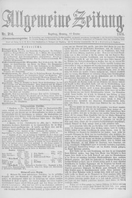 Allgemeine Zeitung Sonntag 11. Oktober 1874