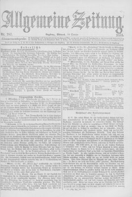 Allgemeine Zeitung Mittwoch 14. Oktober 1874