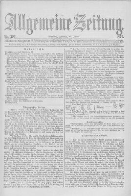 Allgemeine Zeitung Dienstag 20. Oktober 1874