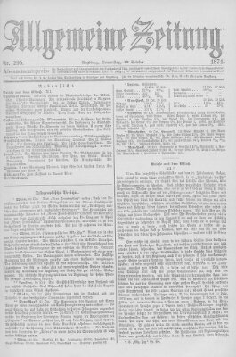 Allgemeine Zeitung Donnerstag 22. Oktober 1874