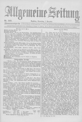 Allgemeine Zeitung Donnerstag 5. November 1874