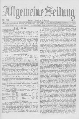 Allgemeine Zeitung Samstag 7. November 1874