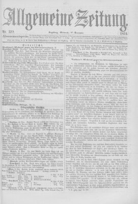 Allgemeine Zeitung Mittwoch 25. November 1874