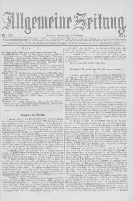 Allgemeine Zeitung Donnerstag 26. November 1874