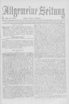 Allgemeine Zeitung Montag 30. November 1874