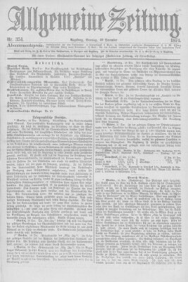 Allgemeine Zeitung Sonntag 20. Dezember 1874