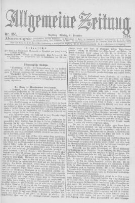 Allgemeine Zeitung Montag 21. Dezember 1874