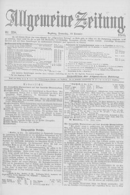 Allgemeine Zeitung Donnerstag 24. Dezember 1874