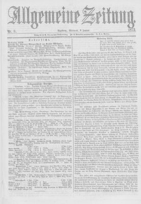 Allgemeine Zeitung Mittwoch 8. Januar 1873