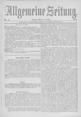 Allgemeine Zeitung Mittwoch 22. Januar 1873